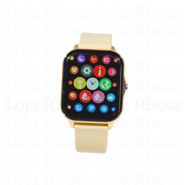 Smartwatch dourado 2 pulseiras - Image 7